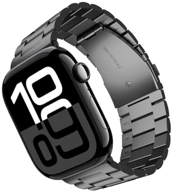 ARTCHE Compatible with Apple Watch Straps Series 11/10 42mm 9/8/7 41mm SE3/SE2/SE/6/5/4 40mm 3/2/1 38mm, Watch Strap for Apple Watch Stainless Steel Straps for iWatch Metal Men Women, Black