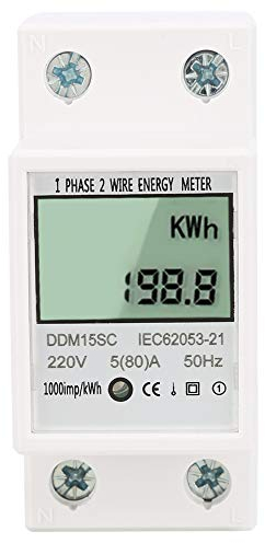 Medidor De Energía Digital Monofásico Din Rail 35mm,5-80A Medidor Kwh Electrónico Con Pantalla Digital Lcd,220V / 230V 50 / 60Hz,Buena Confiabilidad, Tamaño Pequeño, Peso Ligero, Apariencia Hermosa