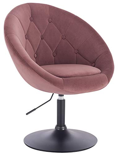 WOLTU 1 x Barsessel Loungesessel mit Armlehne, stufenlose Höhenverstellung, Samt, Rosa
