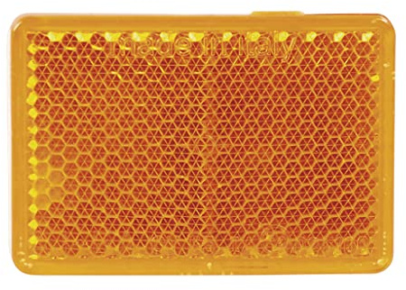 OROK - Catadioptre rectangulaire adhésif/Réflecteur rectangulaire, cataphote - Coloris : Orange - Dimensions : 57x39mm - Forme : Rectangulaire - 1 pièce - Accessoires universels pour remorque