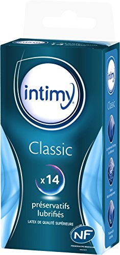 INTIMY - Préservatifs classic, x14 - Préservatifs Lubrifiés Avec Réservoir - Surface Lisse - Latex de Qualité Supérieure