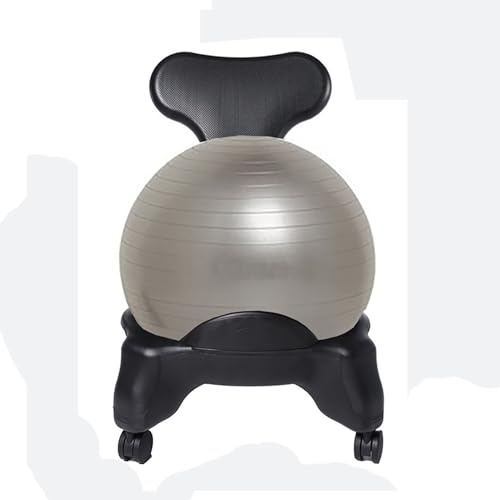 Zsh Yoga-Kugel-Stuhl, Büro Gymnastikball Stuhl mit Rückenlehne - Mit Übung, in Mehreren Farben erhältlich (Color : E)