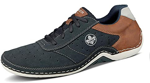Rieker Herr låga sneakers 07506, halvskor för män, lös insats, Blå kombi 14, 42 EU