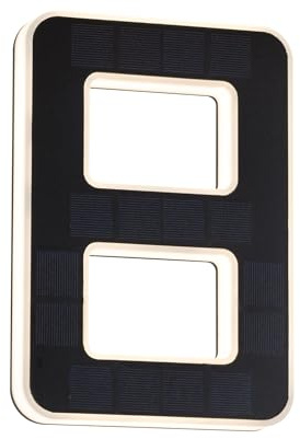 Paulmann 79849 LED Numéro de Maison 8 Solaire IP44 Blanc Chaud Batterie Remplaçable Incl.1x0,2W Luminaire Noir, Lampe Plastique Éclairage 3000K