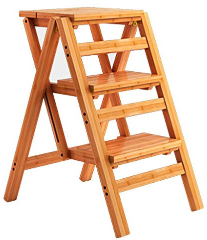 MTYLX Marchepied, 2 Marches Pliantes Échelle Tabouret Escabeau, Escalier Escabeau Multifonctionnel Escalier Chaise D'Escalier Pour La Maison Bibliothèque Loft,Noir,55 × 42 × 68 Cm