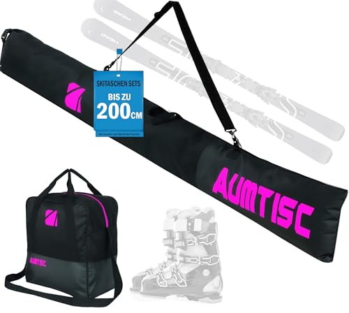 AUMTISC Sac De Ski Et Bateau Combiné Et Rembourré pour 1 Paire De Chaussures - Longueur Réglable Jusqu'à 200 Cm