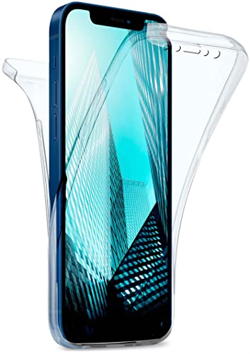 moex Double Case für Apple iPhone 12/12 Pro Hülle Silikon Transparent, 360 Grad Full Body Rundum-Schutz, Komplett Schutzhülle beidseitig, Handyhülle vorne und hinten - Klar