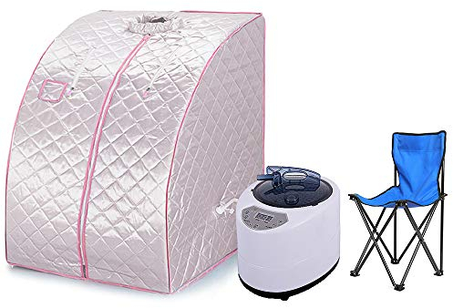 Sauna - Sauna pieghevole Cabina di sauna, vapore, Sauna casa, portatile, 1,8 l, può essere utilizzato con oli essenziali, tempo e temperatura regolabili, 1000 W, 220 V (argento)