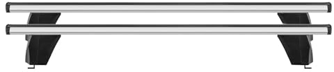 Menabo Dachträger Grundtäger kompatibel mit VW Amarok mk1 2010-2016 Pre-FL Aluminium 75kg Silber 2tlg Fixpunkte für Fahrradträger, Dachboxen, Skiträger Abschließbar