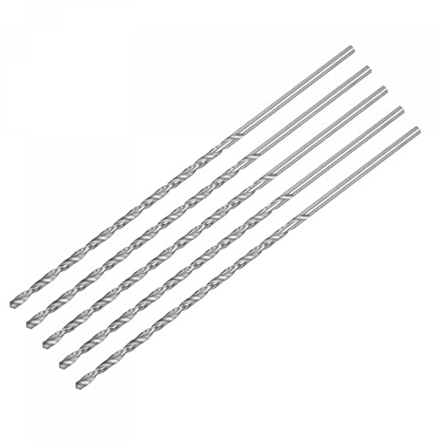 sourcing map 5Stk. Mini Mikro Spiralbohrer 2.5mm extra lang Metallbohrer 120mm Aluminiumlegierung