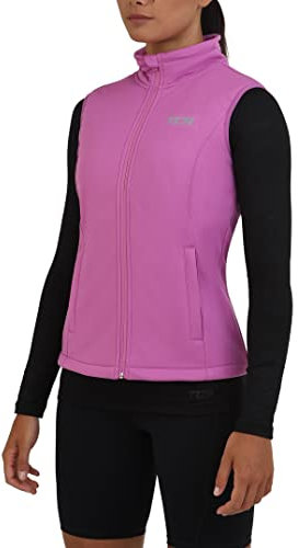 TCA Damen Flyweight winddichte Lauf- und Fahrradweste mit Reißverschlusstaschen - Rosa, S
