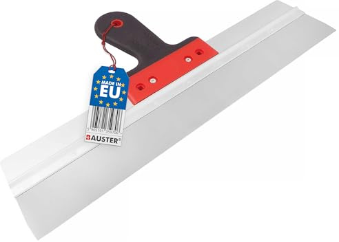 BAUSTER® Fassadenspachtel Edelstahl Dekorspachtel Flächenspachtel Flächenrakel mit Aluhalter und Softgriff Größe 150-600mm (450mm)