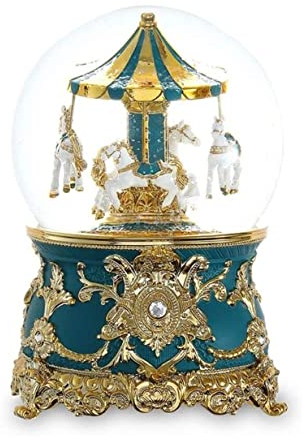 AQUETI Spieldose Spieluhr Karussell Spieluhr Kristallkugel Aufziehspieluhr Für Geburtstag Weihnachten Spieluhren (Blue : E, Size : 12 * 12.5 * 17.5cm)