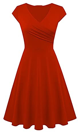 MJGkhiy Robes Femmes Estivales Courtes Robe de Cérémonie pour Femme Curvy en Mousseline à Manches Courtes et Col Rond Robe de Plage Hawaii pour Femme Curvy en Spaghettis Mode Vestitino Prendisole