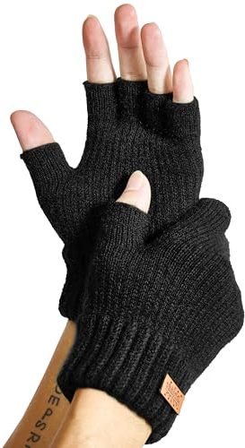 Fingerlose Handschuhe - Kaschmir Winter Warme Strick Handschuhe für Laufen, Radfahren, Fahren - Herren und Damen