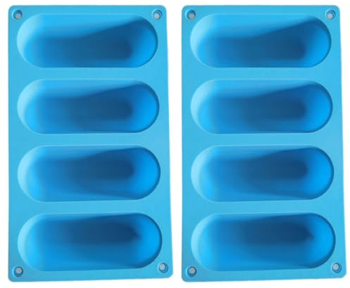 TOVINANNA 2piezas Molde Silicona Para Hot Dog Molde Pan Salchicha Antiadherente Resistente Al Calor Para Horno Limpieza Fácil Cocina Familiar y Comercial