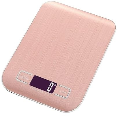 WAOCEO Kitchen scale 5kg/10kg Electronic USB Rechargeable Kitchen Scale, Food Scale, Stainless Steel, LCD Measuring Tool for Household Use Kitchen utensils (Color : Rose gold, Size : 10000g with USB)