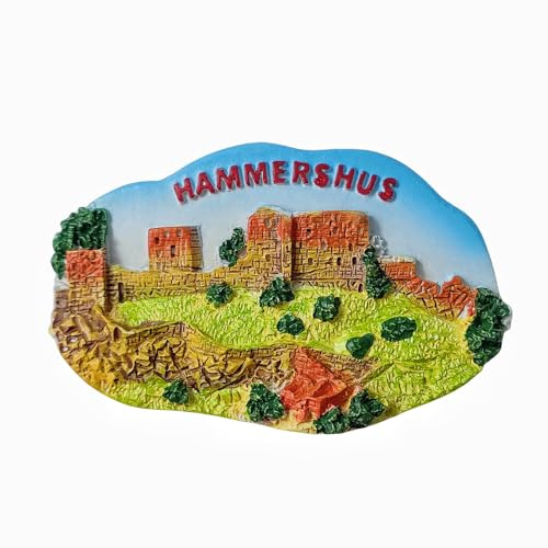 3D Hammershus Bornholm Dänemark Kühlschrankmagnet Reise Souvenir Kühlschrank Dekoration Harz handbemalt Handwerk