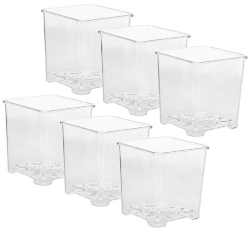 OFFSCH 6piezas Maceta De Orquídea Transparente Macetas Acrílicas para Plantas De De para Suculentas Jardinería Casa