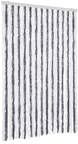 vidaXL Insektenschutz-Vorhang Grau und Weiß 118x220 cm Chenille