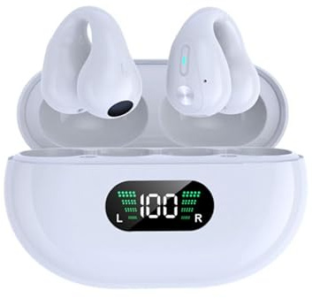 PRENDELUZ Auriculares Blancos conducción ósea, oído Abierto, Bluetooth