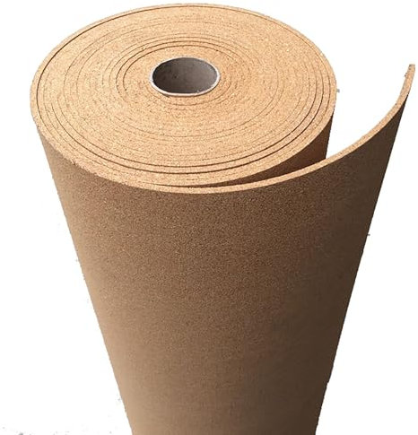 TOYOUNGUP Rollenkork, Große Korkplattenrolle, Kork Regal Liner, Schubladeneinlage, Trittschalldämmung, 6mm 8mm Dick, Für Büro Heim Schule BastelbedarfBraun(Thick 8mm,1mx1.5m(3.3ftx4.9ft))