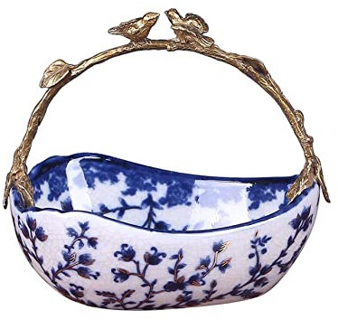 OXOAMP Tazón de Frutas Frutero de cerámica China, Cesta de Pan for Frutas, Sala de Estar, frutero Exquisito Creativo, Mesa de Centro for el hogar Verduras