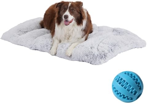 GUPPBF Großes Hundekissen, Plüsch-Hundebett, Waschbares Hundekissen, rutschfeste Unterseite, Grau, 90cm*60cm*10cm