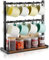 VEVOR Porte-tasse à café pour comptoir, 16 crochets et base de rangement, support de tasse à café à 2 niveaux en acier au carbone et en bois, rangement et affichage du bar à la maison, noir mat