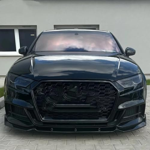 KLUEES Coche AleróN Delantero para Audi A3 8V S3 S-Line 2017 2018 2019 2020,Delantero Parachoque Spoiler Lip Trim Difusor Kit De CarroceríA De De Barbilla Divisor De Labios,B/Glossy Black