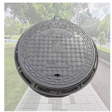 HUFIREHU Coperchio E Telaio For Tombino Coperchio Per Tombino In Metallo Coperchio Per Fossa Settica Coperchio Decorativo Per Cisterna Fognaria Coperchio Di Ispezione Per Tombino Rotondo(40*40*2cm/15.