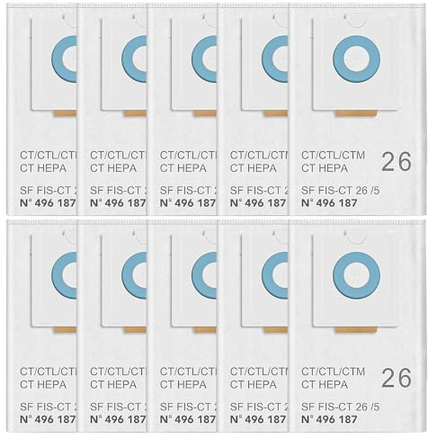 496187 Lot de 10 sacs à poussière accessoires pour Festool SELFCLEAN CT 26/CTM 26 E/CTL 26E CLEANTEC Serie SC FIS-CT 26/5