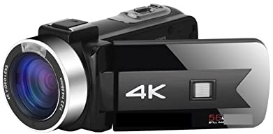 Caméras vidéo numériques de Vision Nocturne for la Diffusion en Direct Webcam Photographie à Distance 4K Vlog caméscope enregistreur Infrarouge Cadeau pour débutants(No SD Card,Zwart)