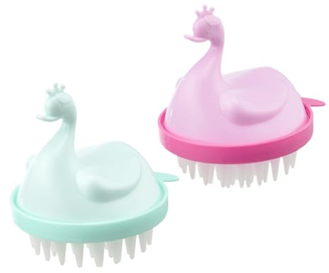 PAMINGONO Kopfhautmassagebürste und Juckreizstopp 2 Stück-pack aus Pp und Tpe für Sanfte Haarreinigung Zufällige Farbe für Nasses und Trockenes Haar bei Schuppen und Empfindlicher Kopfhaut