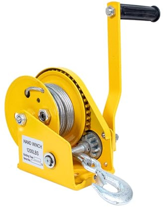 Verricello manuale da 544 kg con manovella autobloccante a cricchetto, 5 m, cavo non rotante per sollevamento e trazione pesanti, verricello a mano affidabile