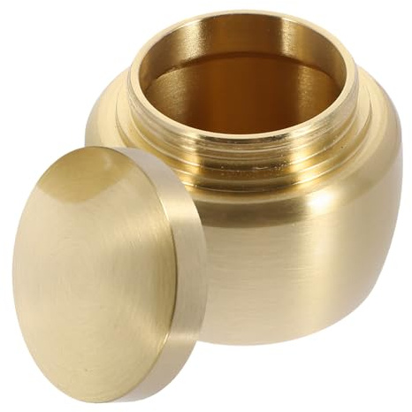 Gatuida Mini Boîte Funéraire en Cuivre Étanche, Pot Rond Hermétique pour Cendres et Poudres de Parfum, Petit Contenant de Stockage Élégant pour Usage Domestique et Cérémoniel