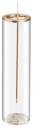 Gurtt Porte-encens pour bâtonnets avec récupérateur de cendres en verre amovible, brûleur d'encens pour la méditation, le yoga et la relaxation à domicile. Décoration