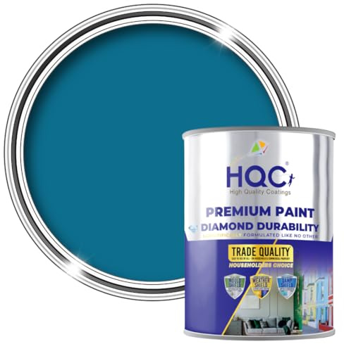 HQC Furniture Paint - Marina Blue - 1 Litre|Matt Wood Paint Ideal for all Furniture, Kitchen Cupboards, Cabinet, Door, Tables & Chairs | Water-Based, Non-Toxic & Odourless - Easy to Apply