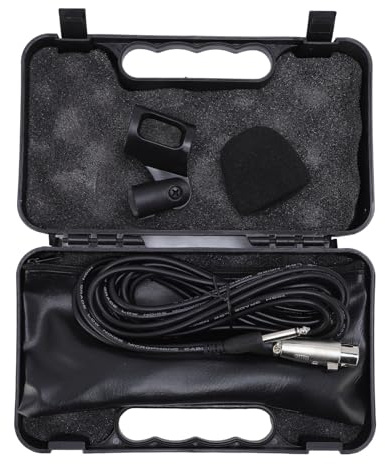 BauphryX Kabelansluten dynamisk mikrofon, njurkarakteristik, handmikrofon med movinge-spoil-teknik, inklusive XLR till 6,35 mm kabel för aktiva högtalare, mixerbord och