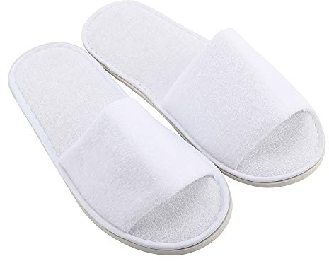 10 Paar Frottierslipper / Hotelslipper Universalgröße weiß