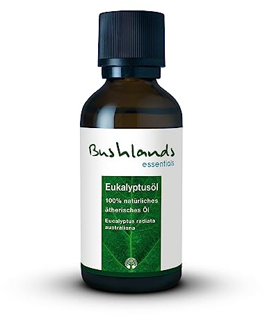 Eukalyptusöl 50 ml - von der Edel-Eukalyptuspflanze Eucalyptus radiata, aus australischem Anbau, besonders hochwertig, 100% naturrein von Bushlands essentials