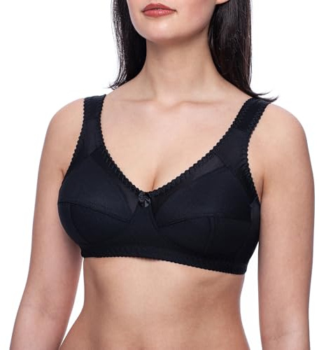frugue Comfort Wireless Non Wired Support Bra Black 34 G