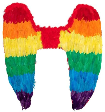 Boland - Bunte Federflügel 120 x 120 cm | Flügel für Kostüme, Karneval, Halloween und Pride Mottoparty