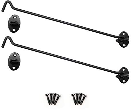 CHSEROK 2 Ganci per Cabina, Finestra e Porta - Con Viti, Adatto per Bagni, Finestre e Porte Scorrevoli (Nero)