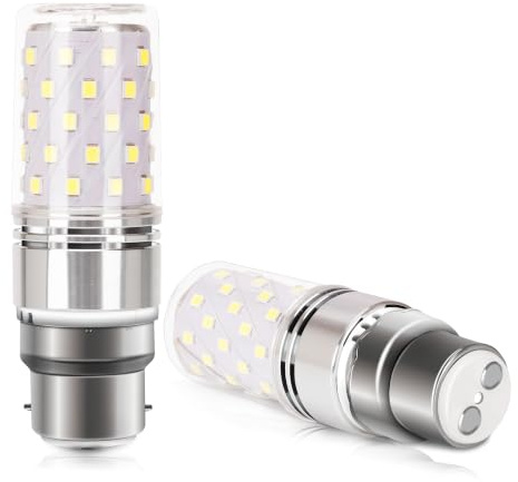 YBTOP 12W LED Corn Screw Bulbs,1200lm,100W Incandescent Bulbs Equivalent,Not-Dimmable,2-Pack (B22 6000K Daylight White)