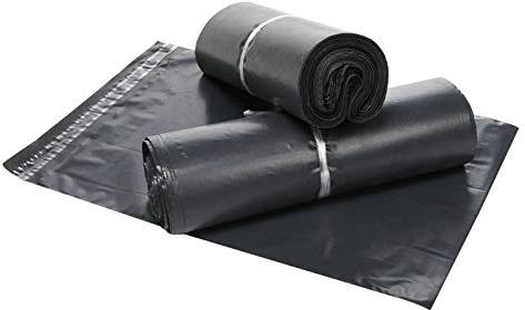 100 Stück Kuriertaschen, selbstklebende Kunststoffbeutel, schwarz, 100 Stück 17 x 30 cm