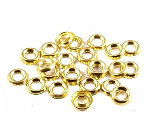TERF® 100 piezas de latón plateado tornillo taza arandela tamaño n.º 8 avellanado tornillo superficie acabado taza arandelas calibre tamaño n.º 8 g