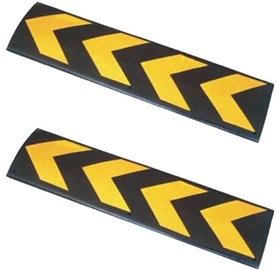PARKING FACIL | Protezione in gomma per pareti di garage e porte di auto | Hardware incluso | Dimensioni: 80 x 22 x 1 cm | Colore Nero | 2 unità