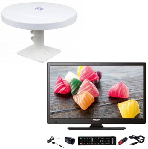 Antarion Pack TV LED 18.5 47cm Téléviseur HD 12V + Antenne TNT Omnidirectionnelle