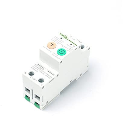 ICOSAR eEnergy Monitor 2P Tuya WiFi Smart Energy Meter Kwh Meter Disjoncteur minuteur Relais avec protection contre les fuites 1-63 A Compteur électrique réglable
